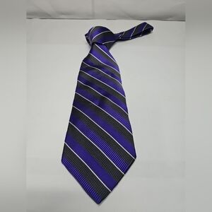 Sophisticated Black and Purple Striped Men's Tie